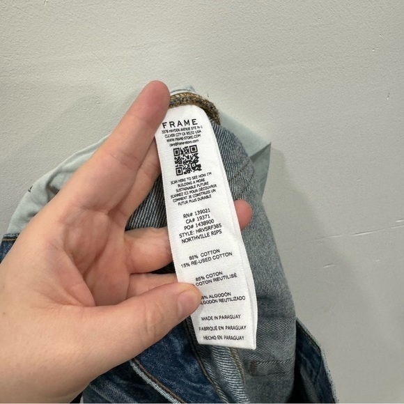 Frame High Rise Vintage Jeans Frays Northville Rips Size 28 - Picture 5 of 9